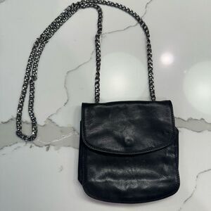 Leather crossbody black purse